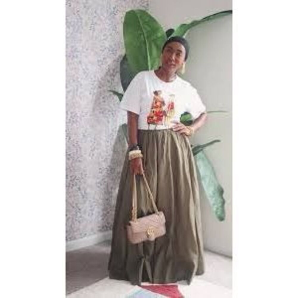 DISSH Brown Linen Cotton Maxi Skirt | Elastic Waist Drawstring | Size 6 - Picture 2 of 13